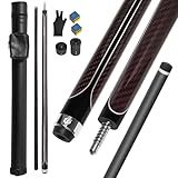 RAYNA GAMES Billardqueue aus Kohlefaser, 58 Zoll Carbon Fibre Billardqueue 12,5 mm Spitze Poolqueue 20 Unzen Billardstöcke für Amateur und Profi Billardspieler ﻿