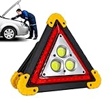 Mimoqk LED Warning Triangle, Foldable Road Triangle, Portable Safety Sign, Quick Charge, Bright & Eye-Catching, Lightweight Design, 22x20.5x2cm, Ideal for Roadside Emergencies