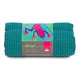 Bodhi GRIP2 Yoga Towel | Yoga-Handtuch mit Anrtirutsch-Noppen | Mikrofaser-Yogatuch | Rutschfestes Trainings-Handtuch | Ideal für Hot Yoga |Yogamattenauflage | Antibakteriell | Jungle Green