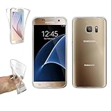 Transparent Silikonhülle TPU für Samsung Galaxy S7 Edge, Handyhülle Premium Kratzfest TPU 360 Grad Full Body