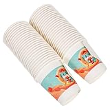 ABOOFAN 50 Stück Kaffeetassen Papierbecher Tassen für die Party Partybecher heiße Tassen kleine Tassen Becherhalter Teetassen aus Papier Wasserbecher Sky-blue