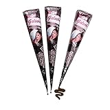 3x Henna Tattoo Temporäre Tattoo Natürliche + 10x Henna Tattoo Schablone,Temporäre Mehndi Tattoos, Natürliche Kegel, Tattoo sticker, Temporäre Tätowierung (Braun)