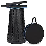 Tragbarer Klapphocker mit Sitzkissen, Zweiten Generation Mini Teleskophocker Leichte Campinghocker für Outdoor Camping Angeln BBQ Drinnen Küche, Belastung 180 kg (Blue)