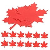 Housoutil 20 Stück Herbst-Layout- glitzernde Ahornblätter Glitzerpapierblatt Ahornblatt Blattgirlande fallen papierschere decoupage Herbstblätter Ausschnitte kleines Herbstdekor rot