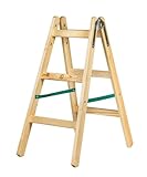 Systafex® Leiter Doppelstufenleiter Malerleiter Elektrikerleiter Stehleiter Holzleiter (3 Stufen) 95cm