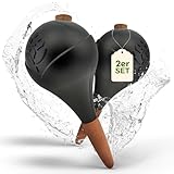 VITALLEO Bewässerungskugeln - 2er Set/XL (400 ml) - automatische Pflanzen Bewässerung - Wasserspender Pflanzen - Tonkegel Bewässerung für Zimmer & Balkon (Schwarz)