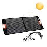 Technaxx Solarpanel Faltbar 100W TX-206 für Outdoor, Camping, Balkon usw, Tragbares monokristallines Solarladegerät für alle gängigen Power stations mit USB-A/USB-C/XT60/DC7909/MC4/Anderson Ausgänge