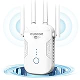 QLOCOM 2025 Neuestes WLAN Verstärker Repeater 1200Mbit/s, WiFi Internet Verstärker Dualband 5GHz & 2.4GHz Booster WiFi mit WPS, Kompatibel Allen WLAN Geräten