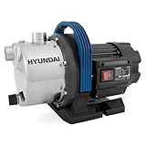 HYUNDAI Gartenpumpe GP12050 | 1200 W, Fördermenge 5.000 l/h | Förderhöhe: max. 50 m, Ansaughöhe: max. 8 m | Edelstahl-Gehäuse | Wasserpumpe