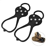 Rutschfeste Spikes, Eiskrallen für Schuhe, Silikon-Steigeisen, Eisgriffe, Stollen, rutschfeste Eisklampen für Wandern, Spazierengehen, Outdoor-Sport, Stiefel, Schuhe, Schnee, Eis (mittel)