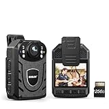 BOBLOV 1296P Bodycam, Körperkamera mit Nachtsicht, zum Anklemmen an den Körper für die Polizei(unterstützt max. 256 GB Karte) (256GB)