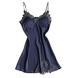 MNSWR Damen Dessous Robe Spitze reizvolle Frauen trägerlose Badeanzüge Unterwäsche Nachtbekleidung Unterwäsche(Marineblau,3XL)