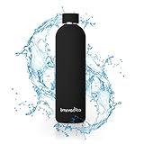 Trinkflasche Edelstahl 500ml&750ml [Auslaufsichere][BPA Frei] Thermosflasche Wasserflasche- Fahrrad Sportflasche- Trinkflasche für Gym, Schule, Uni, Camping, Outdoor, Heim, Büro(Schwarz,750ml)
