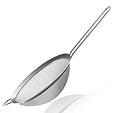Anaeat Feinmaschige Siebe - Hochwertige Edelstahl-Siebe, mit strapazierfähigem Netz und robustem Griff, hervorragend zum Sieben von trockenen Zutaten wie Mehl, Nudeln, Reis, Tee (22 cm)
