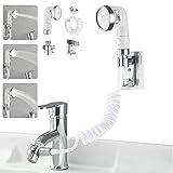STOAT®Waschbecken-Duschkopf, Handbrause-Set mit Schlauch und Duschkopfhalter und Wasserhahnspender, Handbrause für Waschbecken，waschbeckenbrause，waschbeckendusche ，wasserhahn verlängerung