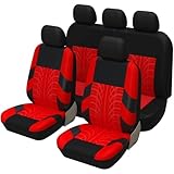 WYWNQ Auto Sitzbezüge Set für Hyundai i10 LA BA PA 2018 2019 2020 2021 2022 2023 2024 2025, Allwetter Sitzauflagen Schonbezüge rutschfest Sitzschoner Innenraum Zubehör,A-Red
