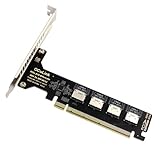 CY Adapter PCI-Express 4.0 PCIE 16x abnehmbar auf Vier Oculink SFF-8612 SFF-8611 interner VROC Raid0-Adapter für U.2 SSD eGPU externes Grafikkartendock