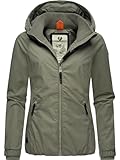 Ragwear Damen wasserdichte Übergangsjacke leichte Jacke kurz mit Kapuze Dizzie Intl Olive24 Gr. M