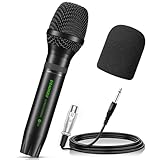 Dynamisches Mikrofone, Aokeo A350 Karaoke Mikrofon zum Singen mit Popschutz Schaumstoff und 5m XLR Kabel. Handmikrofon kompatibel für Lautsprecher,Maschine,Verstärker,Mixer-Sprache, Hochzeit