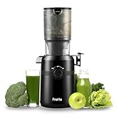 Fretta Entsafter,Slow Juicer mit 108MM Breite und Größere Fütterungsröhre,1L Füllvolumen für ganze Gemüse und Obst,BPA-frei Tritan-Material Entsafter,Einfacher Installation,Einfache Reinigung,200W