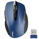 TECKNET Kabellose Maus, Pro 2.4G 2600 DPI funkmaus 6 Tasten mit Nano Empfänger, 24 Monate Batterielaufzeit, 5 Einstellbare DPI-Pegel für PC, Laptop, MacBook, Office Home, Blau
