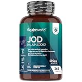 Jod Tabletten - 400µg pro Tablette - 365 Kaliumjodid Tabletten - 1 Jahresvorrat - Jod trägt zu einer normalen kognitiven Funktion bei (EFSA) - 1 Tablette Täglich - Iodine von WeightWorld