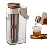 Kanne für Cold Brew, 1 Liter, für Tee und kalten Kaffee, Küchenzubehör, Getränkebehälter für Cappuccino Milch, Fruchtgetränke, Limonade, Wasser