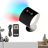 Magnetische Wandleuchte – drehbare Wandleuchten, RGB-Nachtlicht mit Fernbedienung | wiederaufladbare Wandleuchte, batteriebetrieben und dimmbar für Haus, Eingang, Flur E
