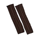 Generisch Gestrickte Wolle Winter warme Beinlinge Florwärmer Dicke Stulpen (Coffee, One Size)