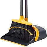 Besen und Kehrschaufel, 132.1 cm langer Griff, Besen und Kehrschaufel-Set für Zuhause, stehende Kehrschaufel mit Besen für Zuhause, Küche, Zimmer, Büro, Bodenreinigung, Innen-Besen-Kehrschaufel-Set
