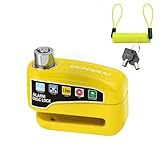 WinGluge Bremsscheibenschloss, Motorradschloss Alarm110db, Fahrrad Alarmanlage, Hochsicherheits Motorrad Schloss Alarm, Scheibenbremse mit Erinnerungskabel und Schlüssel, für Moto, Fahrrad, Scooter