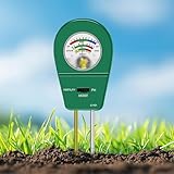 Bodentester, Boden PH-Messer 3-in-1, Bodenmessgeräte für Feuchtigkeit, Fruchtbarkei und pH, Boden-Feuchtigkeitsmessgerät für Garten, Bauernhof, Rasen, Kein Batterien erforderlich