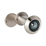 EMWOA Türspion mit Sichtschutz | Echtglaslinse | 14 mm Bohrloch | Weitwinkel 200° | Farbe: Edelstahl satiniert