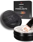 LIEBERGE Premium Pinselseife 40g + hochwertige Pinsel Reinigungsmatte – Veganer Pinselreiniger Acrylfarbe, Aquarellfarbe UVM. (40g)