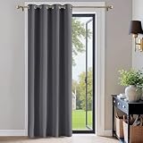 PONY DANCE Verdunkelungsvorhang Grau Thermovorhang Kälteschutz 1 Stück H 210 x B 132 cm Türvorhang Blickdicht Ösenschal Tür Gardinen Wohnzimmer Blackout Curtain
