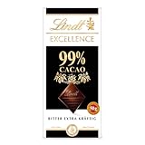 Lindt EXCELLENCE 99% Kakao - Edelbitter-Schokolade | 50 g Tafel | Extra kräftige Bitter-Schokolade | Intensiver Kakao-Geschmack | Dunkle Schokolade | Vegane Schokolade | Schokoladengeschenk