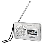 Mini Tragbares Radio Batteriebetrieben AM FM 2 Band Transistorradio DSP Chip Taschenradio mit Lautsprecher Kopfhöreranschluss Silbergrau Klein Transistor Weltempfänger Radio
