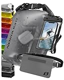 Nordlight wasserdichte Tasche 3er Set (Anthrazit) - Dry Bag 10l + wasserdichte Handyhülle + wasserdichte Hüfttasche | IPX8 Schutz | Mit Verstellbaren Gurten Für Strand, Stand Up Paddling
