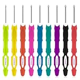 9 Stück Häkelnadeln Set, Ergonomische Häkelnadel, 2,0mm-6,0mm Häkelset, Soft Gummi Häckelnadel Crochet Set, Stricknadeln mit Ergonomische Griff Für Anfänger Und Erfahrene Häkelliebhaber