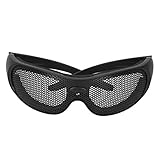Pongnas Schutzbrille mit Netzmusterabdeckung, Leichte, Langlebige Schutzbrille für Militärfans, CS, Outdoor-Spiele, Wind- und Sandschutz, Atmungsaktives Design, PC + Gummi, Schwarz
