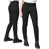 Bikers Gear Motorrad-Leggins für Damen, atmungsaktiv, elastisch, schmale Passform, Biker-Leggins für Damen, mit abnehmbarer Ce-Rüstung, Schwarz , S