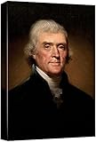 wall26 - Offizielles Präsidentschafts-Portrait von Thomas Jefferson von Rembrandt Peale, Leinwanddruck, Wandkunst, berühmte Malerei, Reproduktion, 61 x 91,4 cm