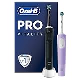 Oral-B Vitality Pro Elektrische Zahnbürste/Electric Toothbrush, Doppelpack mit 2 Aufsteckbürsten, 3 Putzmodi für Zahnpflege, Geschenk Mann/Frau, Designed by Braun, schwarz/lila