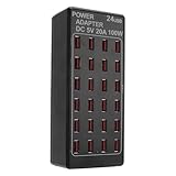 Pyhodi 100W 24 Port USB Fast Ladestation Desktop USB -Fast -Ladegerät, Multi -Ports USB -Ladestation für Smartphones, Kompatibel mit Tablets, USB -Geräten und Sicherheit Garantiert (EU-Stecker)