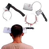 Cutiolly Messer im Kopf Halloween,2pcs Halloween Haarreif, Halloween Haarschmuck für Damen,Halloween Haarreifen,Halloween Kopfbedeckung,Halloween Kostüm Accessoire für Herren Halloween Party