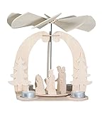 Pebaro 846 Holzbausatz Weihnachtspyramide, 3D Puzzle, Modellbau, Basteln mit Holz, Holzpuzzle, Bastelset, vorgestanzte Holzplatte ausbrechen, zusammenstecken, fertig, , Geschenkidee, Weihnachtsdeko