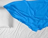 Leichte Sommerdecke 100% Baumwolle Linon - Farbig, Einlagige Zudecke, Bettdecke wie im Urlaub, Für warme Nächte (Türkis)