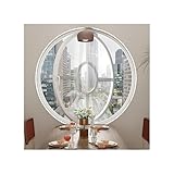 360° Drehbares Rundes Fenster - Drehflügelfenster Aus Gehärtetem Glas Und Aluminiumlegierung, Mit Verschließbarem Griff, Trichterfenster, Bullauge Für Die Belüftung Von Bad/Küche(White,60cm)