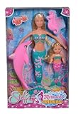 Simba 105733336 - Steffi LOVE Mermaid Friends, Puppe als zauberhafte Meerjungfrau mit Schwester Evi, Delfin Figur und mehr, Spielzeug für Kinder ab 3 Jahren