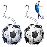 Jeffdad 2 Stück Fußball Kick Trainer Fußballnetz, Kicker Ballnetz Net Tasche Solo Soccer Kick Praxis Trainingshilfe Fußball Rückkehr Trainer Netz für Kinder Jugendliche Erwachsene Kickübungen